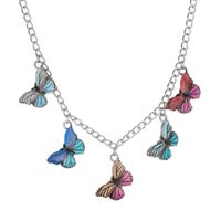Fashion Retro Clavicle Chain Color Dream Butterfly Necklace Women sku image 2