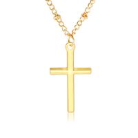 Cross Jesus Electroplating Bright Color Positioning Bead Chain Necklace Couple Necklace Clavicle Chain sku image 1