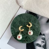 Fashion Style Fun Shaped Pearl Half Circle Earrings Cute Smiley Earrings Wholesale Nihaojewelry sku image 1