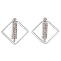 New Fashion Square Diamond-shaped Alloy Tassel Earrings Wholesale Nihaojewelry sku image 1