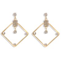 New Fashion Square Diamond-shaped Alloy Tassel Earrings Wholesale Nihaojewelry sku image 2