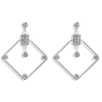 New Fashion Square Diamond-shaped Alloy Tassel Earrings Wholesale Nihaojewelry sku image 3