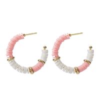 Fashion Trend Handmade Soft Clay C-shaped Beaded Earrings Color Earring Jewelry Wholesale Nihaojewelry sku image 1