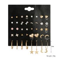 20 Pairs Card Combination Set Earrings Small And Cute Earrings Ear Jewelry Wholesale Nihaojewelry sku image 1