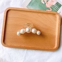 Korea's New Pearl Catch Clip Simple Large Back Head Hairpin Plate Hair Top Clip Wholesale Nihaojewelry sku image 2