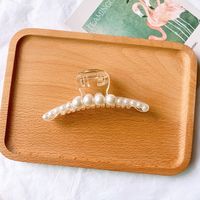 Korea's New Pearl Catch Clip Simple Large Back Head Hairpin Plate Hair Top Clip Wholesale Nihaojewelry sku image 3