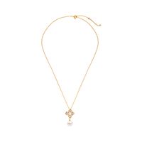Long Sweater Chain Pearl Pendant Women Temperament Small Fresh Flower Necklace sku image 1