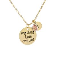 Fashion Geometric Round Tag Necklace English Letters Necklace sku image 1