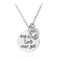 Fashion Geometric Round Tag Necklace English Letters Necklace sku image 2