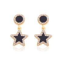 New Five-pointed Star Flashing Diamond Earrings Geometric Long Earrings Wholesale Nihaojewelry sku image 2