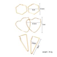 Nouvelle Mode Exagérée Mode Rétro Hexagonale Simple Triangle Boucles D&#39;oreilles En Métal En Forme De Coeur En Gros Nihaojewelry sku image 1