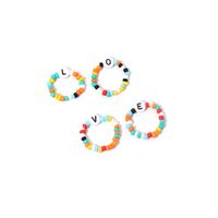 Hot Sale New Simple Color Rice Beads Love Ring Letter 4 Sets Of Ring Wholesale Nihaojewelry sku image 1