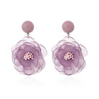 Hot Style Handmade Lace Flower Earrings New Simple And Fashionable Mesh Petal Earrings Wholesale Nihaojewelry sku image 2