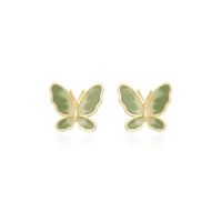 Simple Two-color Butterfly 925 Silver Needle Earrings Korean Trendy Earrings Wholesale Nihaojewelry sku image 2