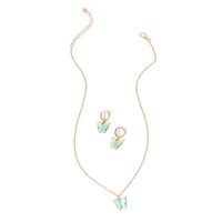 Girls Fashion Butterfly Pendant Sen Earrings Clavicle Chain Super Fairy Earring Necklace sku image 2
