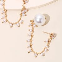 Korea's Designer Pearl Earrings High-end Sense Of Long Tassel Rhinestone Earrings Wholesale Nihaojewelry main image 3
