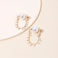 Korea's Designer Pearl Earrings High-end Sense Of Long Tassel Rhinestone Earrings Wholesale Nihaojewelry main image 5