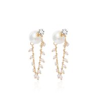 Korea's Designer Pearl Earrings High-end Sense Of Long Tassel Rhinestone Earrings Wholesale Nihaojewelry main image 6