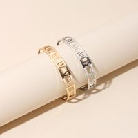 Roman Numeral Open Bracelet Fashion Style Women's Gold Hollow Geometric Irregular Bracelet Jewelry Wholesale Nihaojewelry main image 5