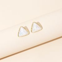 بسيطة هندسية مثلث الأقراط الكورية أقراط اللؤلؤ الجملة Nihaojewelry main image 5