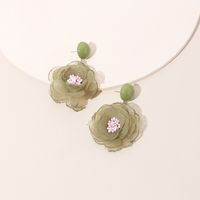 Hot Style Handmade Lace Flower Earrings New Simple And Fashionable Mesh Petal Earrings Wholesale Nihaojewelry main image 3