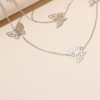 Butterfly Pendant Necklace Simple Double Layer Small Fresh Clavicle Chain main image 3