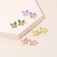 Simple Two-color Butterfly 925 Silver Needle Earrings Korean Trendy Earrings Wholesale Nihaojewelry main image 1