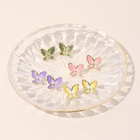 Simple Two-color Butterfly 925 Silver Needle Earrings Korean Trendy Earrings Wholesale Nihaojewelry main image 6