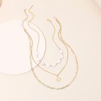 Women's Multi-layer Exquisite Pearl Necklace Simple And Fashionable Six-pointed Star Disc Necklace Sweater Chain main image 3