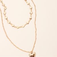 Korean Necklaces Fashion Girls Love Pendant Necklace Simple Fashion Double Love Chain Clavicle Necklace main image 3