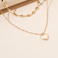 Korean Necklaces Fashion Girls Love Pendant Necklace Simple Fashion Double Love Chain Clavicle Necklace main image 5