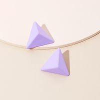 New Style Purple Geometric Triangle Earrings Summer Bright Temperament Earrings Wholesale Nihaojewelry main image 5