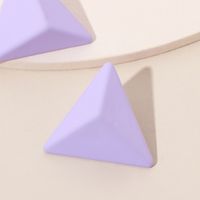 New Style Purple Geometric Triangle Earrings Summer Bright Temperament Earrings Wholesale Nihaojewelry main image 4