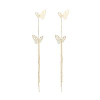 New Hollow Simple Long Tassel Butterfly Earrings Exaggerated Earrings Wholesale Nihaojewelry main image 6