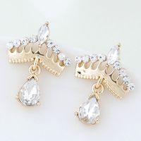 Boutique Korean Fashion Sweet And Simple Crown Earrings Wholesale Nihaojewelry sku image 1