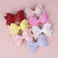 Children's Three-layer Bow Headband Baby Elastic Headband Sequins Bowknot Nylon Head Rope Colored Hair Band main image 5