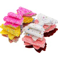 Girls Three-tier Bow-knot Hairpin Children's Sequined Bow-knot Edging Clip Colored Hair Clips Wholesale main image 5