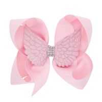 Children Angel Wings Bow Hairpin Girl Solid Color 6 Inch Bow Clip 16 Colors Hair Clips Wholesale main image 4