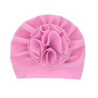 Fashion Children's Hats Baby Pure Color Pullover Caps Handmade Big Flower Tire Caps 12 Colors Wholesale Nihaojewelry main image 3