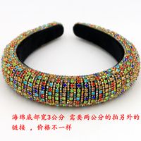 Hot Sale Fashion Exquisite Baroque Full Diamond Four-color Luxury Headband Catwalk Hair Accessories Nihaojewelry main image 6