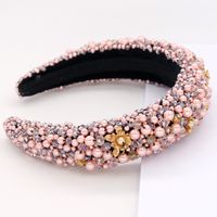 Hot Sale Bead Headband Fashion Hand-woven Pink Hair Band Crystal Glass Hair Accessories Nihaojewelry main image 4