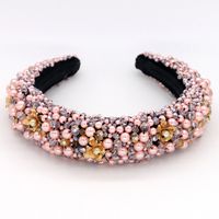Hot Sale Bead Headband Fashion Hand-woven Pink Hair Band Crystal Glass Hair Accessories Nihaojewelry main image 5