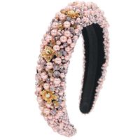 Hot Sale Bead Headband Fashion Hand-woven Pink Hair Band Crystal Glass Hair Accessories Nihaojewelry main image 6