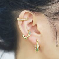 Micro-inlaid Color Zircon Earrings Trendy Stacking Earrings Wholesale Nihaojewelry main image 4