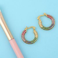 Micro-inlaid Color Zircon Earrings Trendy Stacking Earrings Wholesale Nihaojewelry main image 5