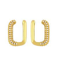 Boucles D'oreilles Clip En Forme D'os D'oreille En Cuivre Non Percé Géométrique En Forme De U En Forme De U En Gros Nihaojewelry main image 3