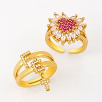Fashion All-match Ring Women Copper Ring Micro Diamond Zircon Love Open Ring Wholesale Nihaojewelry main image 1