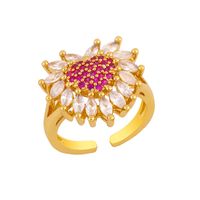 Fashion All-match Ring Women Copper Ring Micro Diamond Zircon Love Open Ring Wholesale Nihaojewelry main image 4