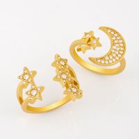 Fashion All-match Simple Copper Ring Women Birthday Star Moon Shape Open Ring Wholesale Nihaojewelry main image 1