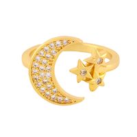 Fashion All-match Simple Copper Ring Women Birthday Star Moon Shape Open Ring Wholesale Nihaojewelry main image 6
